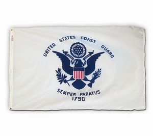 Perma-Nyl 3'x5' Nylon Coast Guard Flag - Retail Packaging