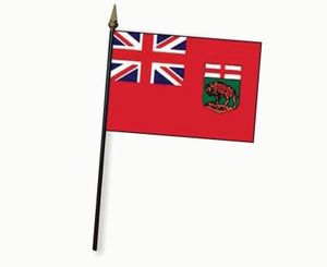 Valprin 4x6 Inch Manitoba Stick Flag  ( 12 pack )