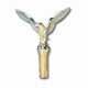 6 1/2 Inch Gold Aluminum Eagle With Ferrule