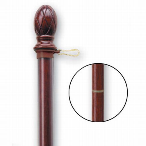 5' 2-Piece Mahogany Wood Flag Pole - Retail Packaging (minimum order 12) 60704
