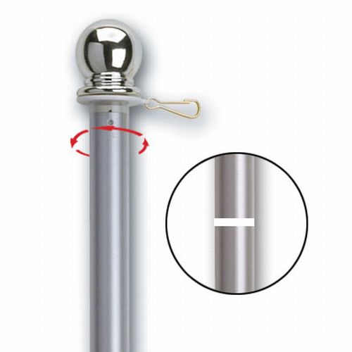 5' 2-Pc Brushed Aluminum Spinning Flag Pole - Retail Pkging (minimum order of 6) 60736