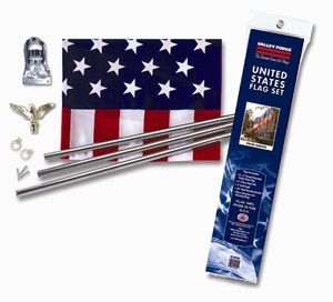 PVC Bagged U.S. Flag Kit With Steel Pole - Retail Packaging (minimum order 12) US1-1