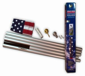 U.S. Flag 20' Aluminum In-Ground Pole Kit - Retail Packaging