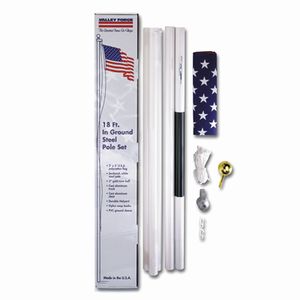 U.S. Flag 18' Steel In-Ground Pole Kit - Retail Packaging
