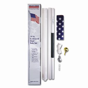 U.S. Flag 18' Steel In-Ground Pole Kit - Retail Packaging SFP18F-S