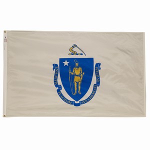 Perma-Nyl 3'x5' Massachusetts Flag - Retail Packaging