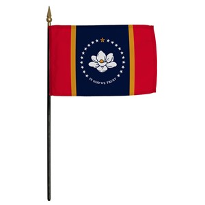 Valprin 4x6 Inch Mississippi Stick Flag ( 12 pack )