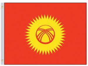 Valprin 4x6 Inch Kyrgyzstan Stick Flag ( 12 pack )