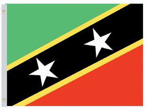 Valprin 4x6 Inch St. Kitts-Nevis Stick Flag ( 12 pack )