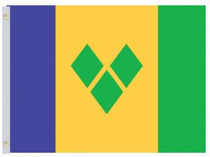 Valprin 4x6 Inch St. Vincent/Grenadines Stick Flag ( 12 pack )