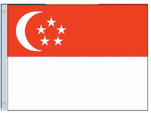 Valprin 4x6 Inch Singapore Stick Flag ( 12 pack )