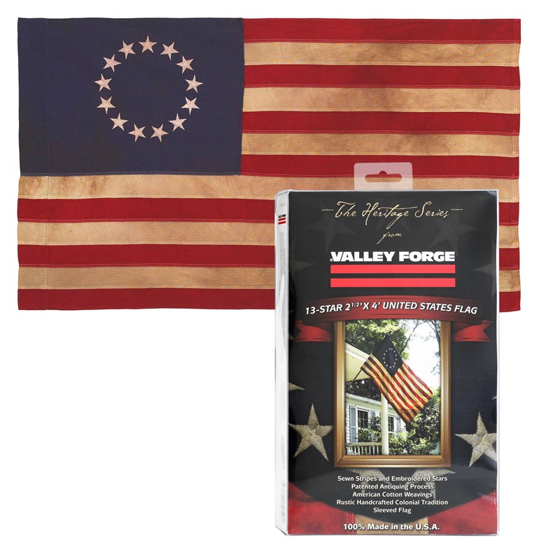Heritage 2 1/2'x4' Cotton 13-Star Flag - Retail Packaging