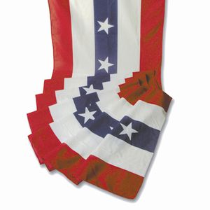 Patriotic Polycotton Striped Bunting With Stars