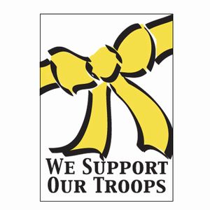 2 1/4'x3 1/4' Polyester We Support Our Troops Flag