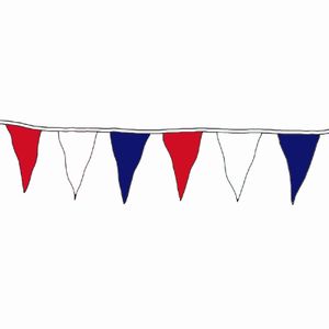 30'  Red, White And Blue Poly Pennant String