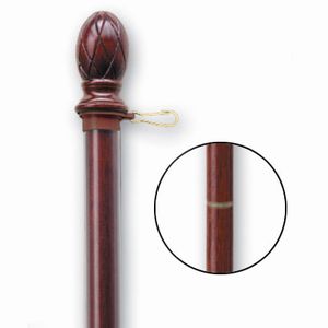 5' 2-Piece Mahogany Wood Flag Pole ( 12 pack ) - Retail Packaging
