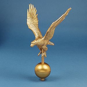 12 1/2 Inch Aluminum Gold Eagle Top With Globe