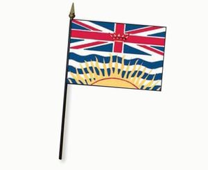 Valprin 4x6 Inch British Columbia Stick Flag  ( 12 pack )