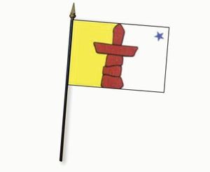 Valprin 4x6 Inch Nunavut Stick Flag  ( 12 pack )