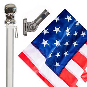 U.S. Flag Kit With Spinning Pole ( 6 pack ) - shippable corrugated box