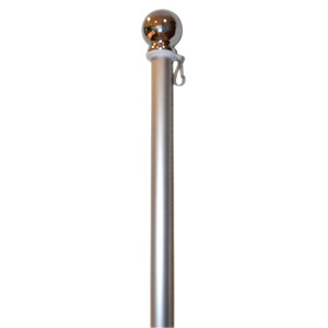 6' 1 1/4" 1-Piece Brushed Aluminum Flag Pole