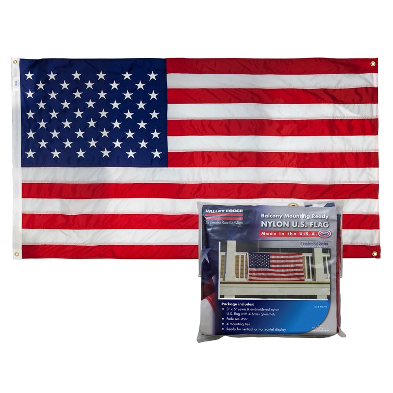 3' x 5' Nylon U.S. Flag Balcony Mounting Kit