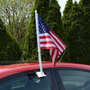 11" x 14"  Printed Double Layer Knit Polyester U.S. Car Flag