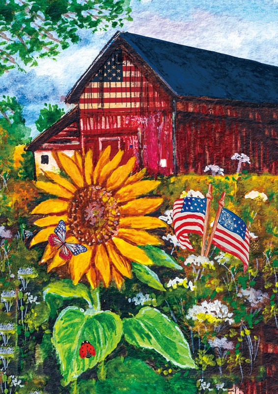 Toland Home Garden Star-Spangled Sunflower Garden Flag 1210140