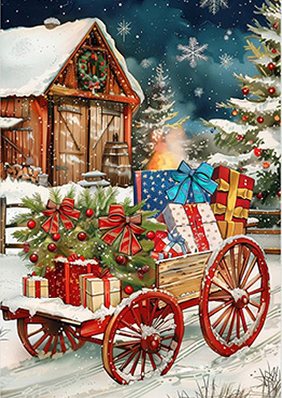 Toland Home Garden Winter Barn Christmas House Flag 2810171