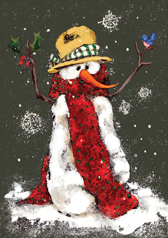 Toland Home Garden Red Scarf Snowman Garden Flag 1210228