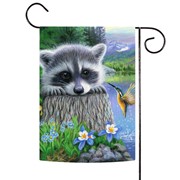Toland Home Garden Raccoon and Hummingbird Garden Flag 1210327 View 2