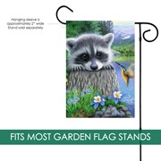 Toland Home Garden Raccoon and Hummingbird Garden Flag 1210327 View 3