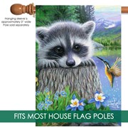 Toland Home Garden Raccoon and Hummingbird House Flag 2810327 View 3