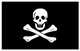 Valprin 4x6 Inch Jolly Roger Stick Flag (minimum order 12)