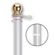 5' 2-Pc White Aluminum Spinning Flag Pole - Retail Packaging (minimum order 6)